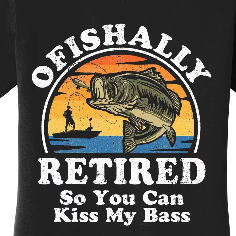 Ofishally Retired Funny Bass Fishing Retirement Gift For Men Women's T-Shirt