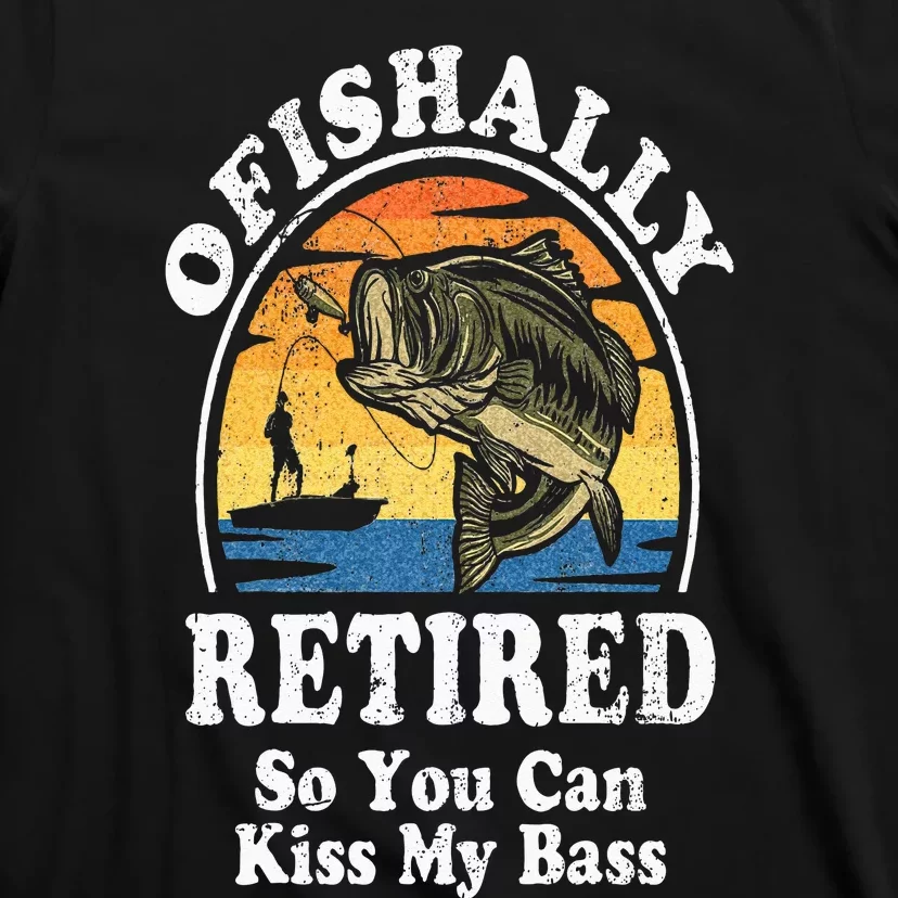 Ofishally Retired Funny Bass Fishing Retirement Gift For Men T-Shirt