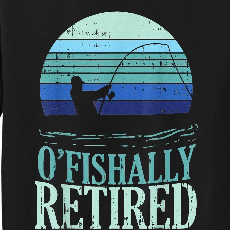 Ofishally Retired Fishing Retro Retirement Dad Gift Sweatshirt