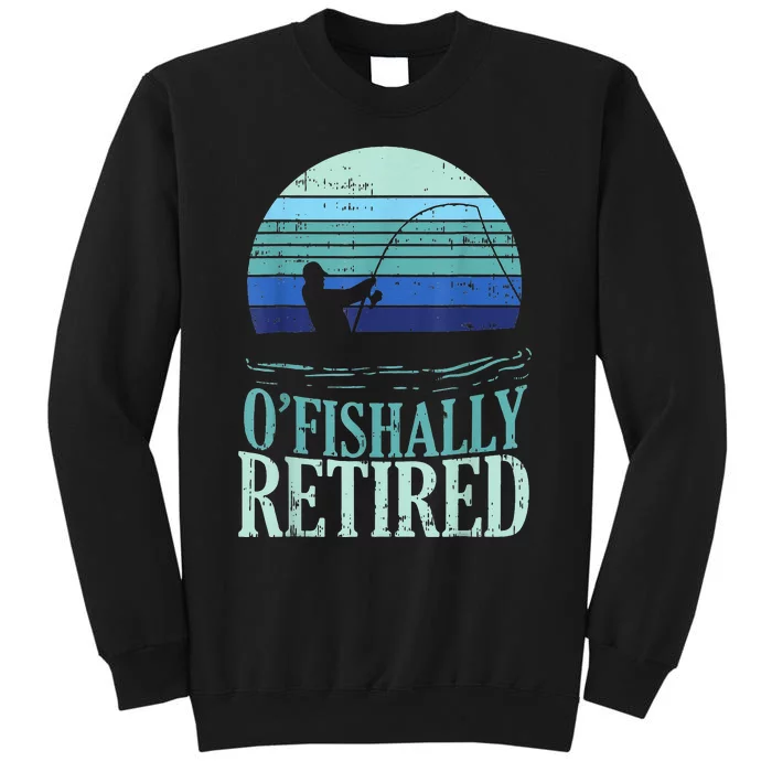 Ofishally Retired Fishing Retro Retirement Dad Gift Sweatshirt