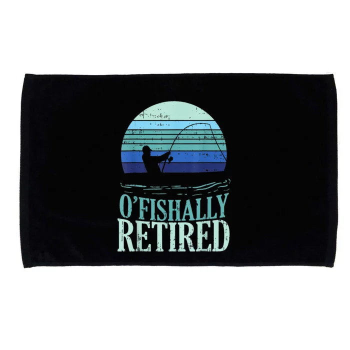 Ofishally Retired Fishing Retro Retirement Dad Gift Microfiber Hand Towel