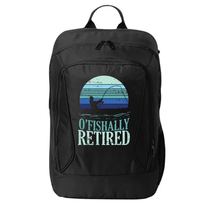 Ofishally Retired Fishing Retro Retirement Dad Gift City Backpack