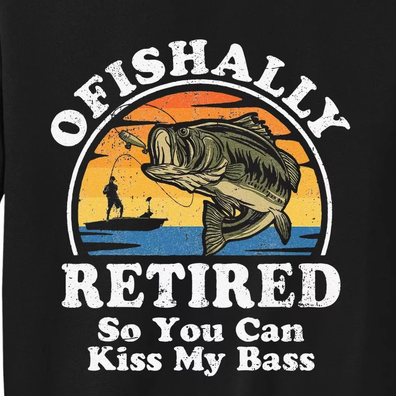 Ofishally Retired Funny Bass Fishing Retirement Gift For Sweatshirt