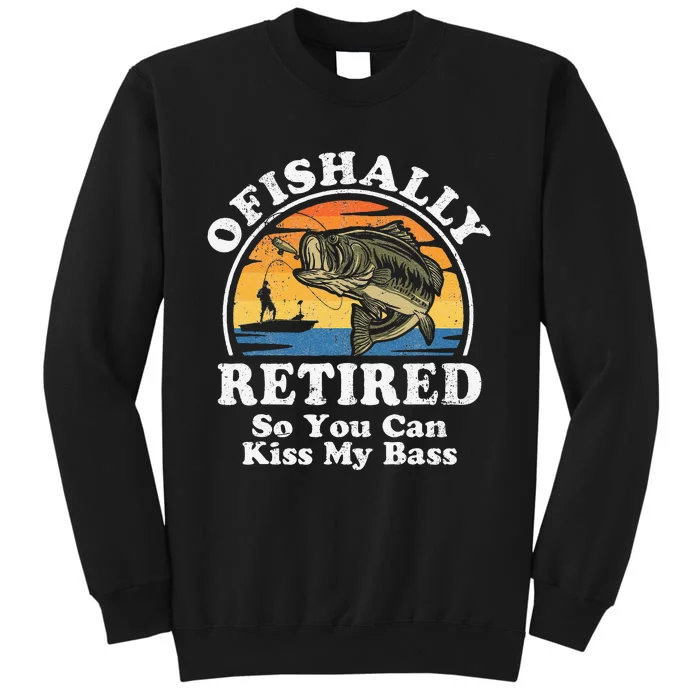 Ofishally Retired Funny Bass Fishing Retirement Gift For Sweatshirt