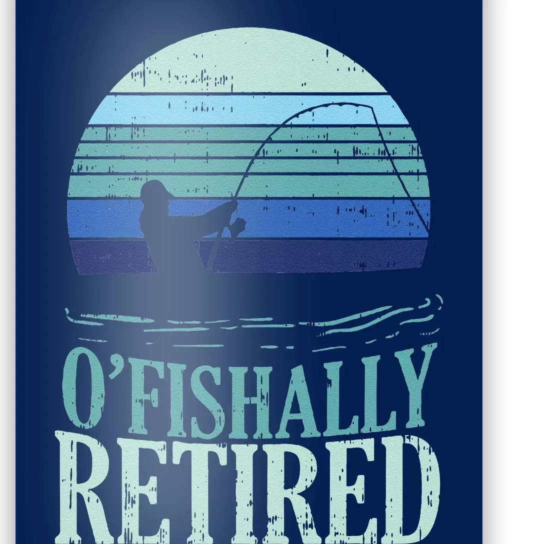 Ofishally Retired Fishing Retro Retirement Dad Gift Poster