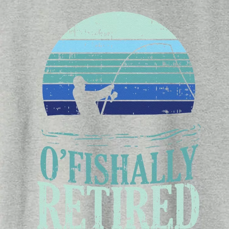 Ofishally Retired Fishing Retro Retirement Dad Gift Women's Crop Top Tee