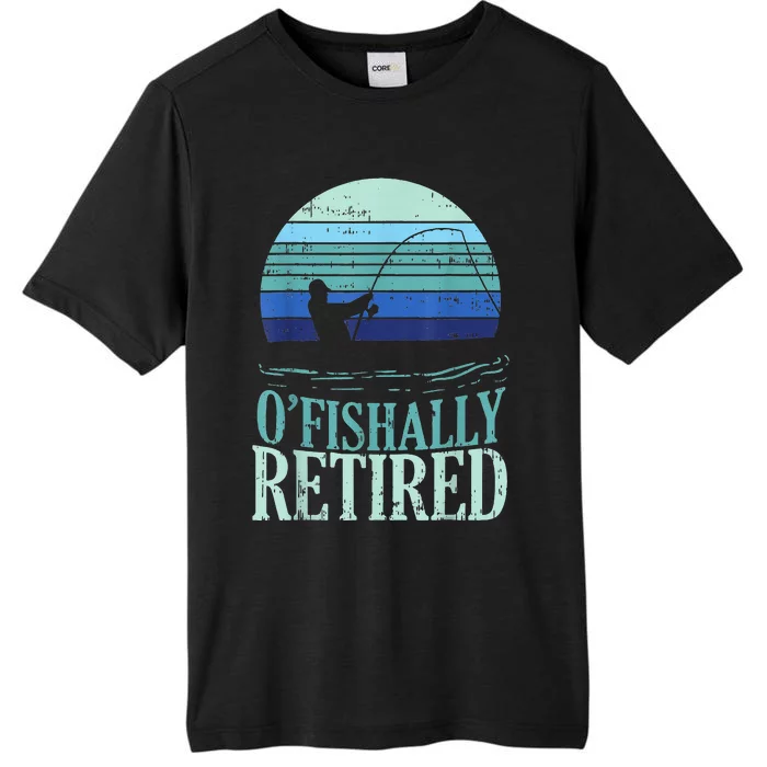 Ofishally Retired Fishing Retro Retirement Dad  Gift ChromaSoft Performance T-Shirt