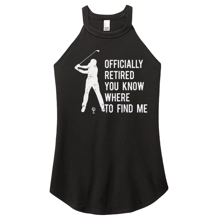 Officially Retired Gift Golf Dad Golfing Retirement Golfer Women’s Perfect Tri Rocker Tank