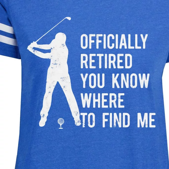 Officially Retired Gift Golf Dad Golfing Retirement Golfer Enza Ladies Jersey Football T-Shirt