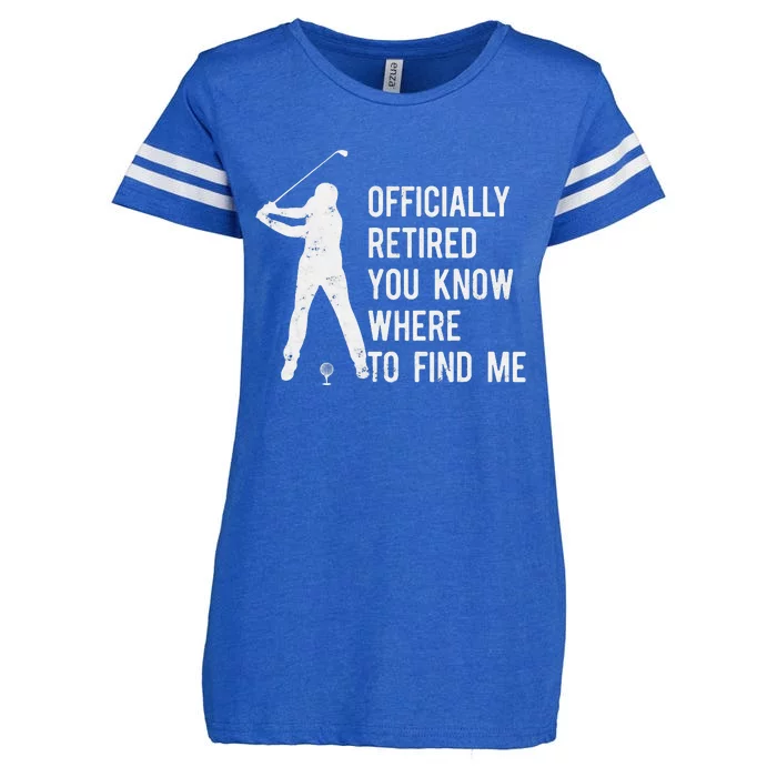 Officially Retired Gift Golf Dad Golfing Retirement Golfer Enza Ladies Jersey Football T-Shirt