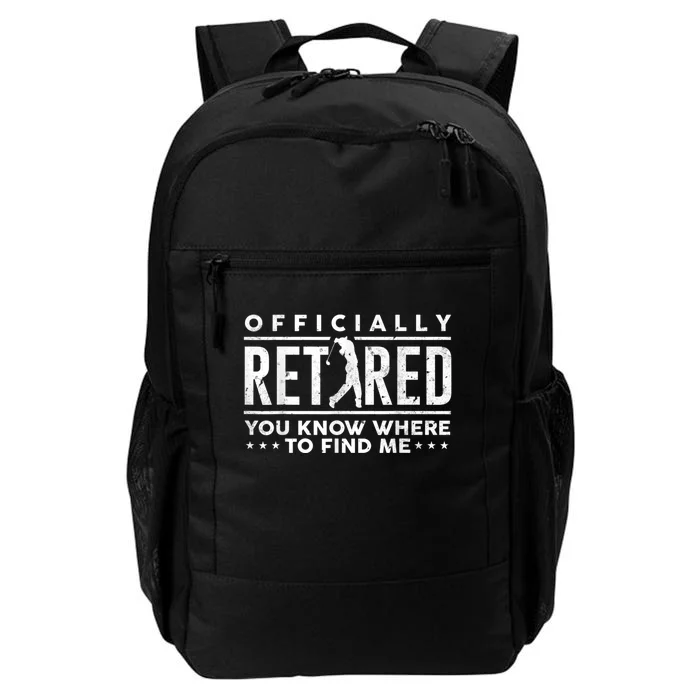 Officially Retired Golf Dad Golfing Retirement Golfer Daily Commute Backpack