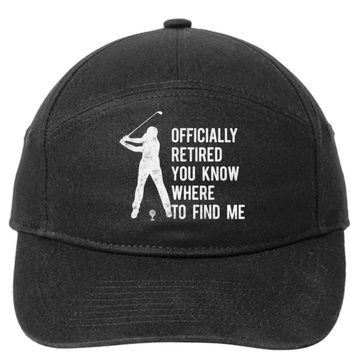 Officially Retired Gift Golf Dad Golfing Retirement Golfer 7-Panel Snapback Hat