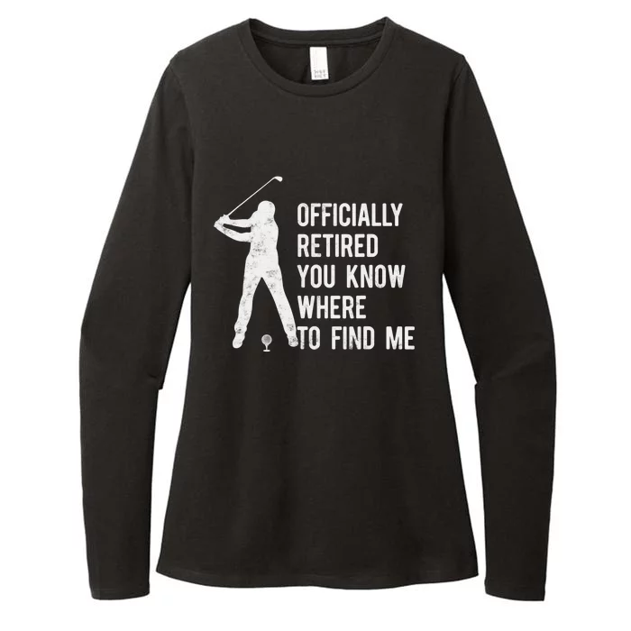 Officially Retired Gift Golf Dad Golfing Retirement Golfer Womens CVC Long Sleeve Shirt