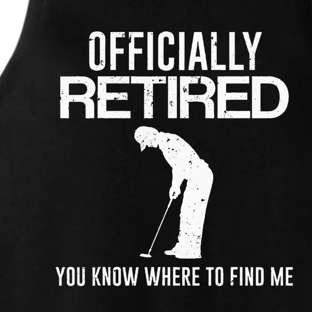 Officially Retired Gift Golf Dad Golfing Retirement Golfer Ladies Tri-Blend Wicking Tank