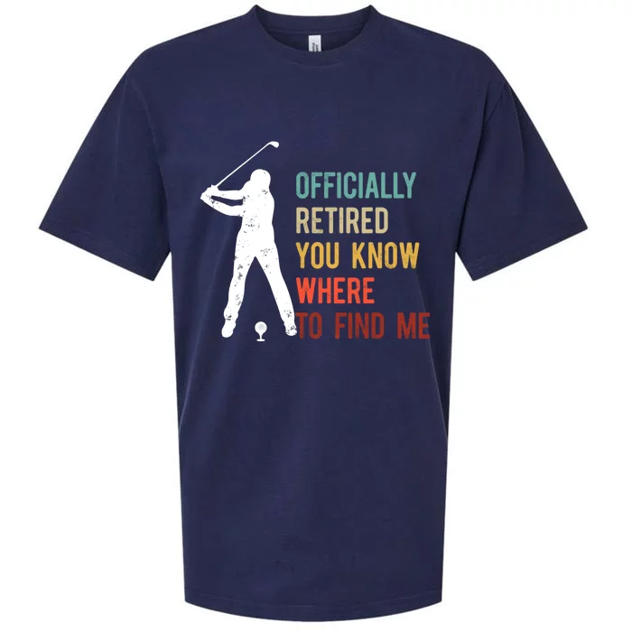 Officially Retired Gift Golf Dad Golfing Retirement Golfer Sueded Cloud Jersey T-Shirt