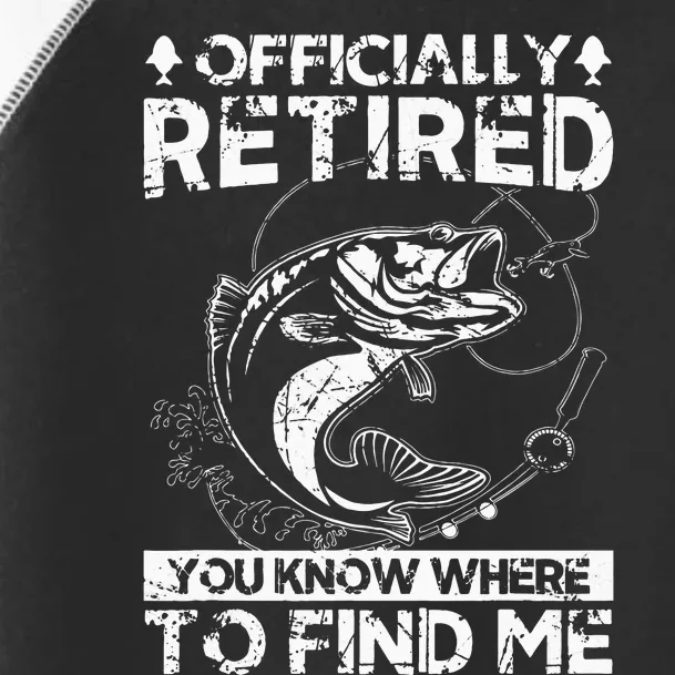 Officially Retired Gift Fishing Dad Retirement Fisher Funny Toddler Fine Jersey T-Shirt