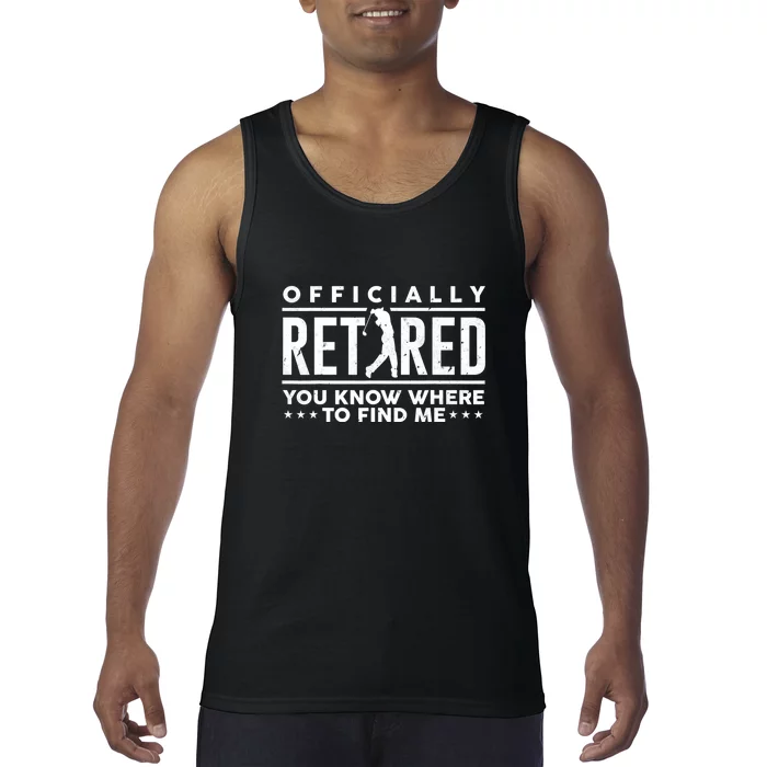 Officially Retired Golf Dad Gif For Dad Father's Day Tank Top