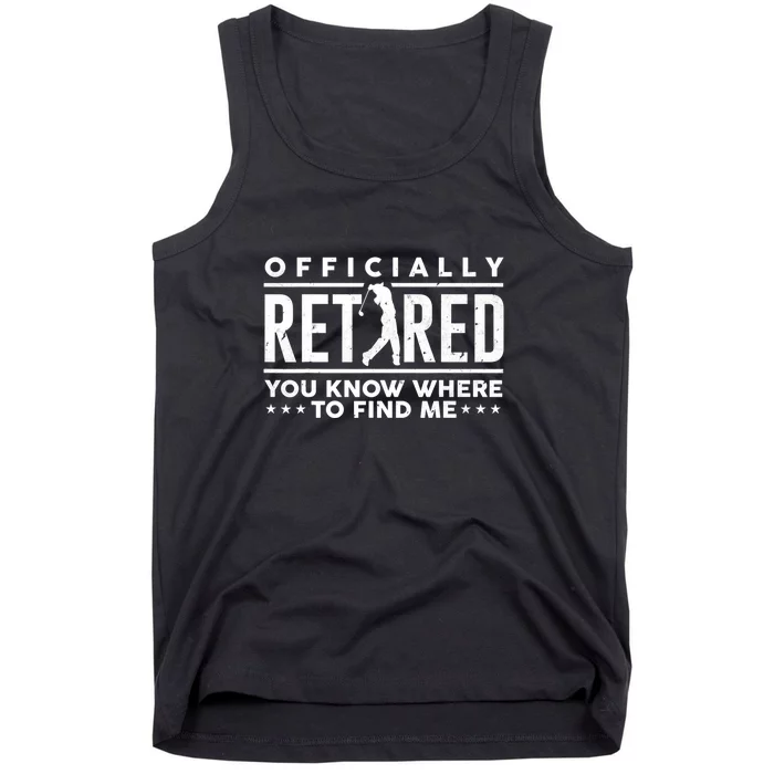 Officially Retired Golf Dad Gif For Dad Father's Day Tank Top