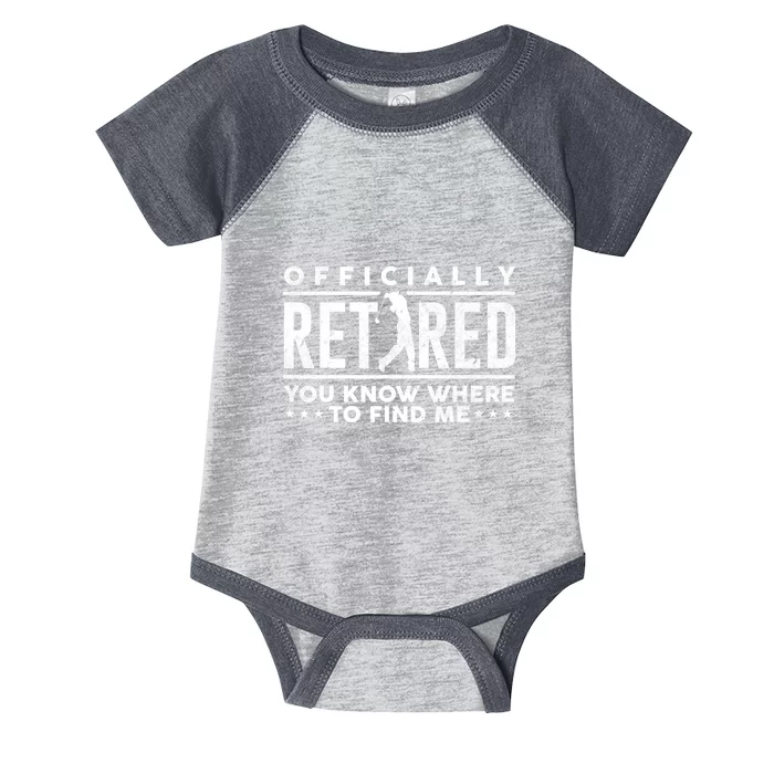 Officially Retired Golf Dad Gif For Dad Father's Day Infant Baby Jersey Bodysuit