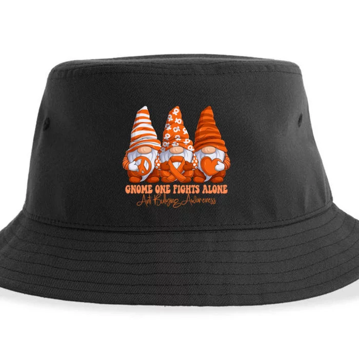 Orange Ribbon Gnomies Support Anti Bullying Awareness Month Sustainable Bucket Hat