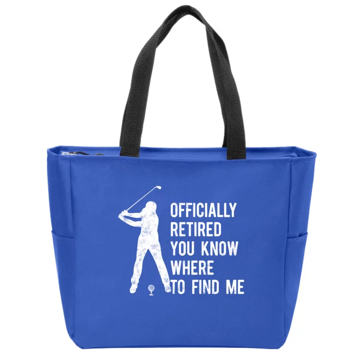 Officially Retired Gift Golf Dad Golfing Retiret Golfer Gift Zip Tote Bag