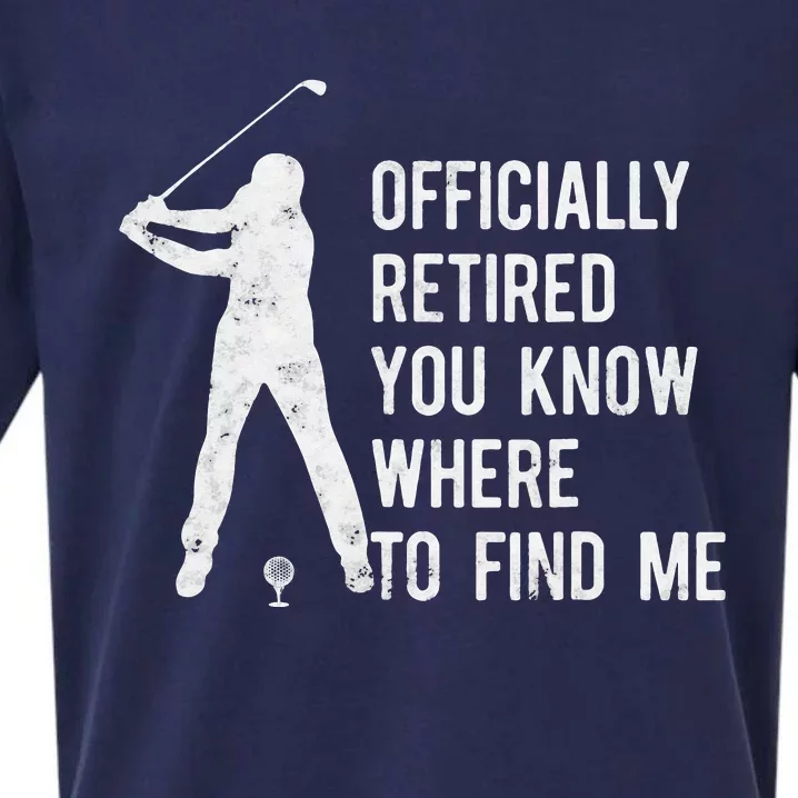 Officially Retired Gifts Golf Dad Golfing Retirement Golfer Sueded Cloud Jersey T-Shirt