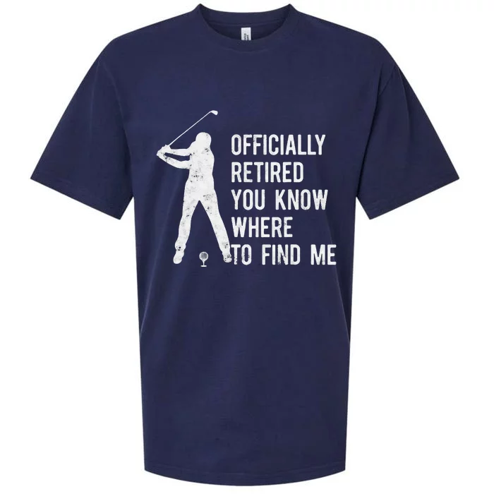 Officially Retired Gifts Golf Dad Golfing Retirement Golfer Sueded Cloud Jersey T-Shirt