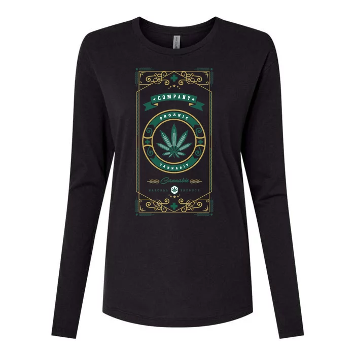 Organic Cannabis Medical Marijuana Womens Cotton Relaxed Long Sleeve T-Shirt