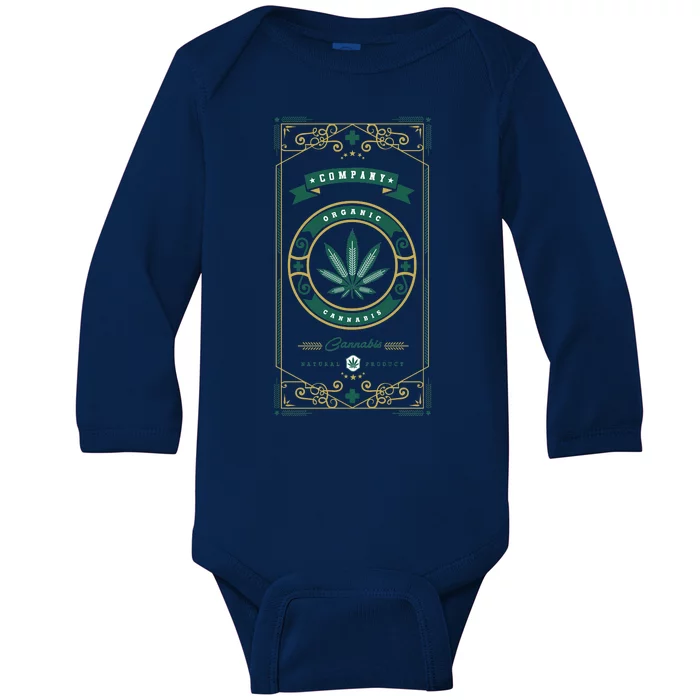 Organic Cannabis Medical Marijuana Baby Long Sleeve Bodysuit