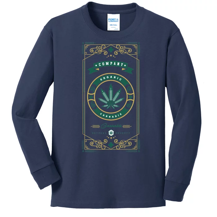 Organic Cannabis Medical Marijuana Kids Long Sleeve Shirt