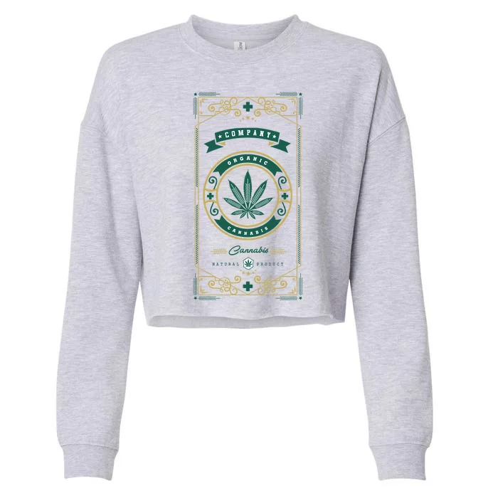 Organic Cannabis Medical Marijuana Cropped Pullover Crew