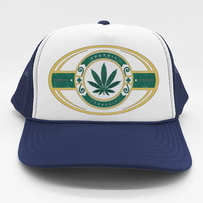 Organic Cannabis Medical Marijuana Gold Seal Trucker Hat