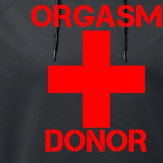 Orgasm Donor Red Imprint Performance Fleece Hoodie