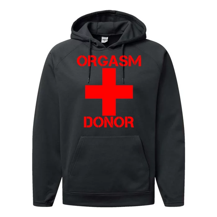 Orgasm Donor Red Imprint Performance Fleece Hoodie