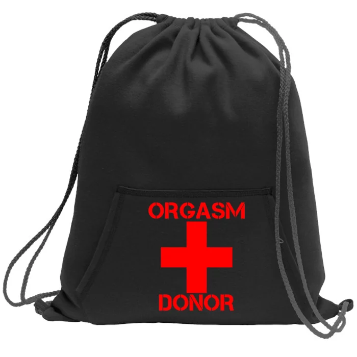 Orgasm Donor Red Imprint Sweatshirt Cinch Pack Bag