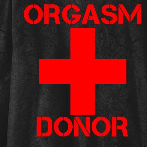 Orgasm Donor Red Imprint Hooded Wearable Blanket