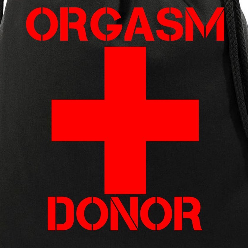 Orgasm Donor Red Imprint Drawstring Bag