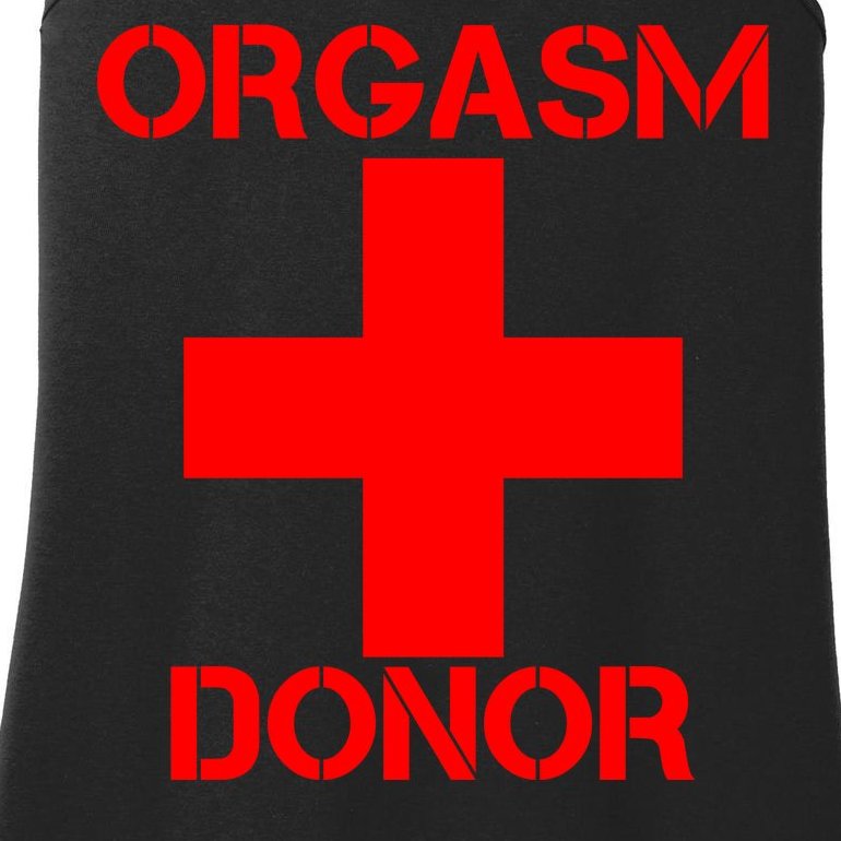Orgasm Donor Red Imprint Ladies Essential Tank