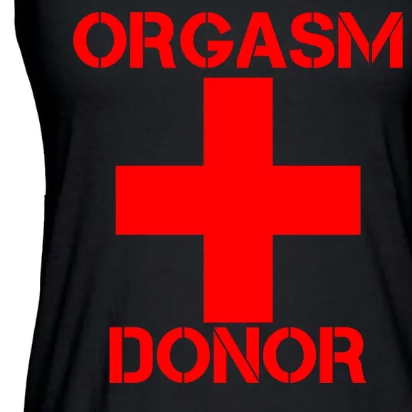 Orgasm Donor Red Imprint Ladies Essential Flowy Tank