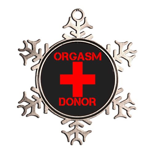 Orgasm Donor Red Imprint Metallic Star Ornament