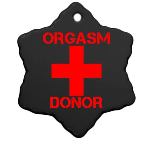 Orgasm Donor Red Imprint Christmas Ornament