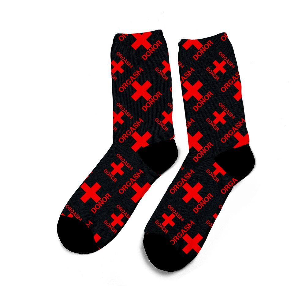 Orgasm Donor Red Imprint Sock