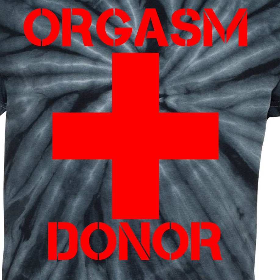 Orgasm Donor Red Imprint Kids Tie-Dye T-Shirt
