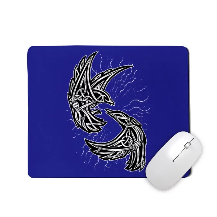 Odins Raven Hugin And Munin Viking Gift Mousepad