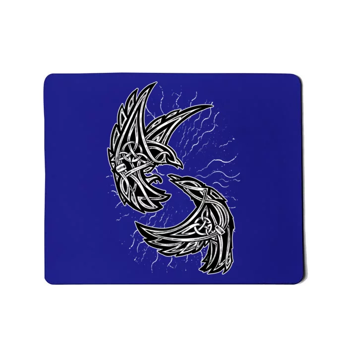 Odins Raven Hugin And Munin Viking Gift Mousepad