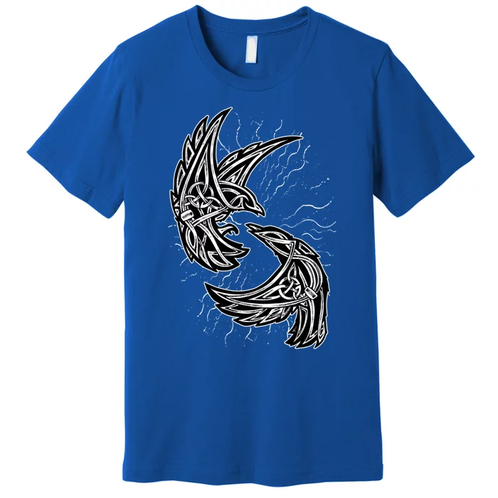 Odins Raven Hugin And Munin Viking Gift Premium T-Shirt