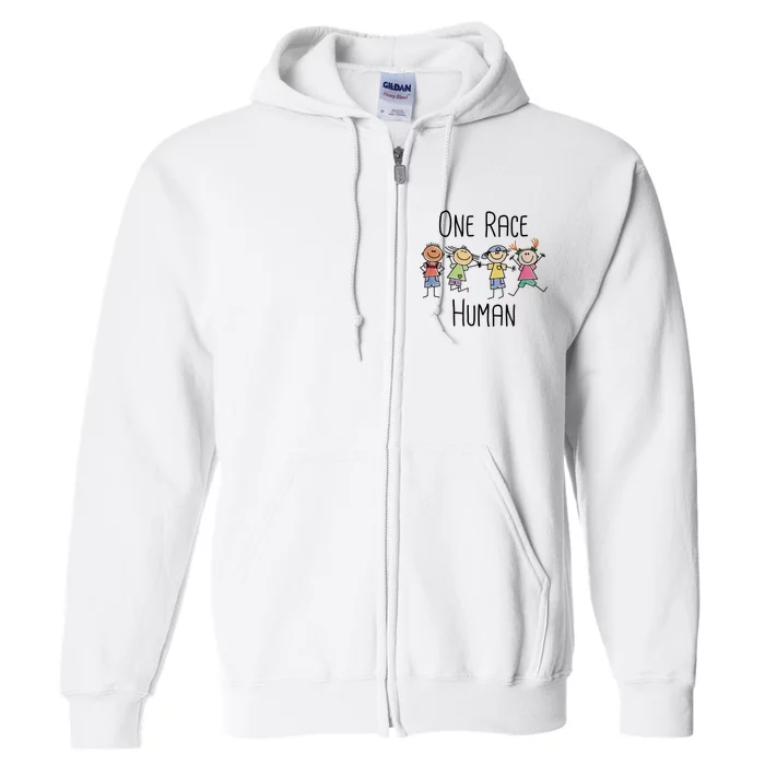 One Race Human Anti Racism Diversity Day Full Zip Hoodie