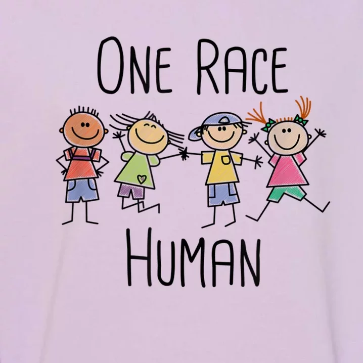 One Race Human Anti Racism Diversity Day Garment-Dyed Sweatshirt