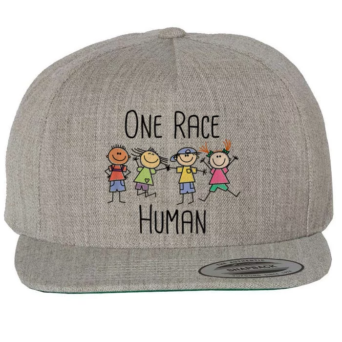 One Race Human Anti Racism Diversity Day Wool Snapback Cap