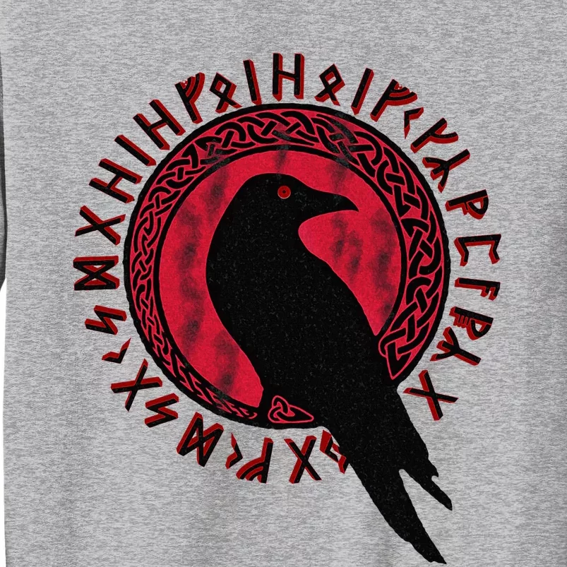 Odin Raven Huginn & Muninn Vegvisir Vikings Myth Tall Sweatshirt